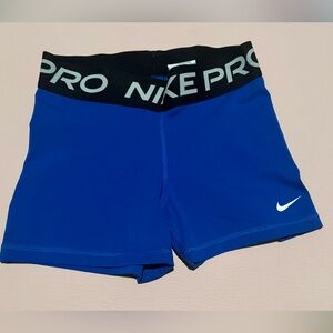 Nike Pro Dri Fit Compression 3” shorts. Blue